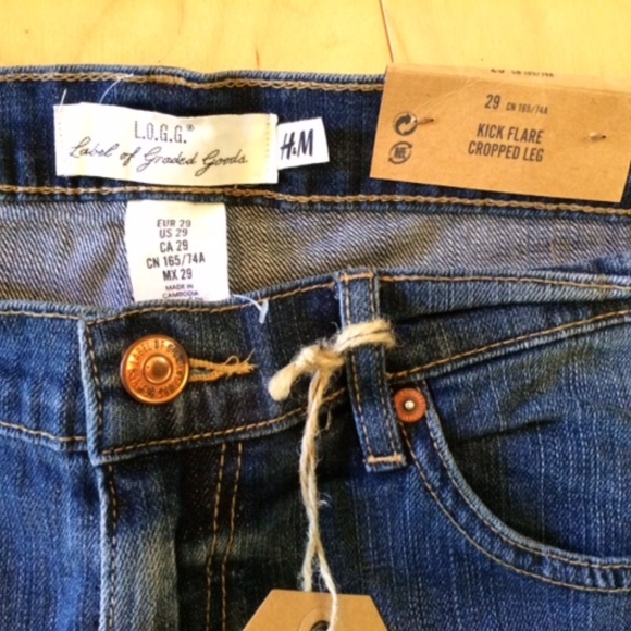 H&M Jeans Kick Flare Cropped Jeans*NEW - Picture 5 of 6